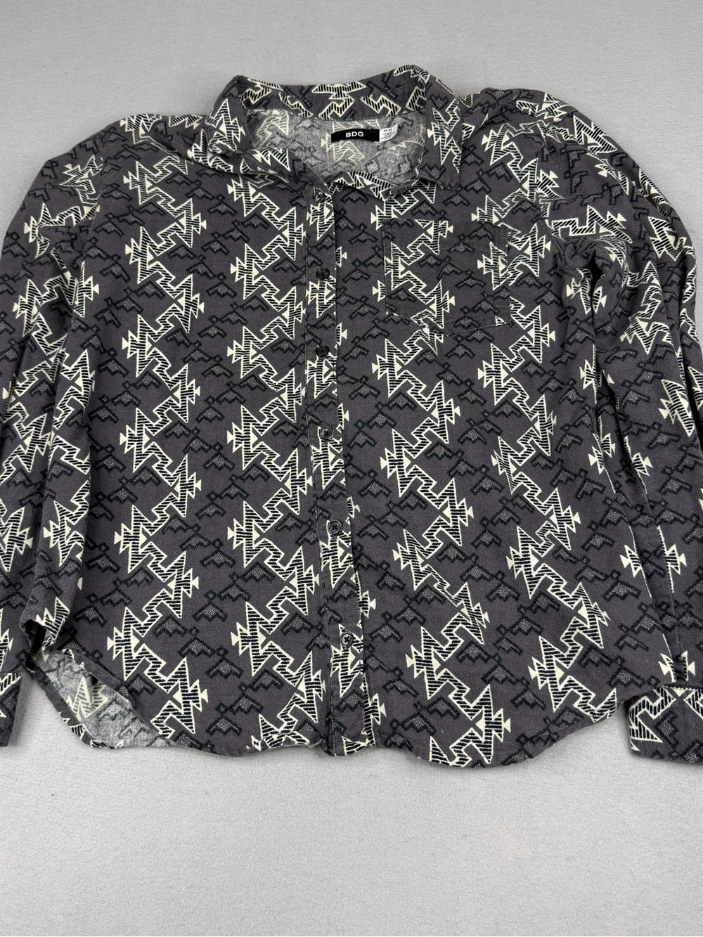 BDG Urban Outfitters Aztec Western Flannel Shirt Gray Cotton Women M